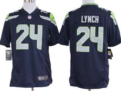 Nike Navy Blue Game Jersey Seattle Seahawks 24 Marshawn Lynch